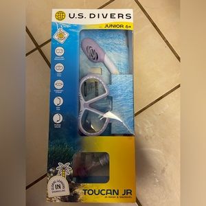 U.S. Divers Jr Snorkeling Combo Ages 6+ (White & Purple) Mask & Snorkel Included